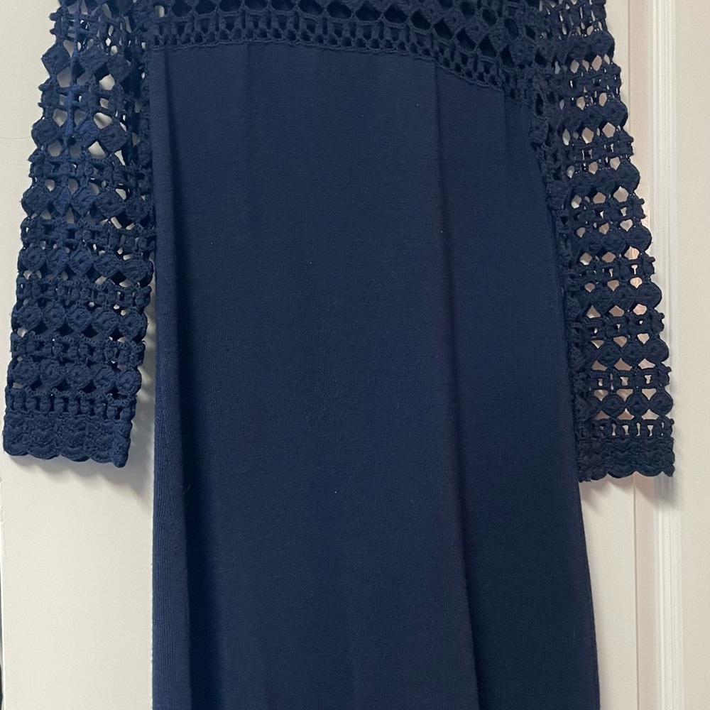 Lilly Pulitzer Navy Crotchet Sweater Dress